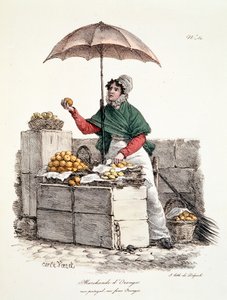 Sinaasappelverkoper, prent gemaakt door Delpech, 1808